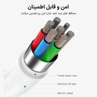 کابل USB-C اس ال وای مدل 5A--45W Super Fast Charge 2.0 طول 1متر 102968547