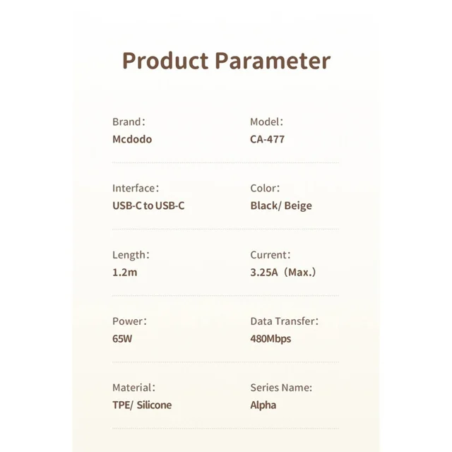 کابل USB-C مک دودو مدل CA-477 طول 1.2 متر 102968250