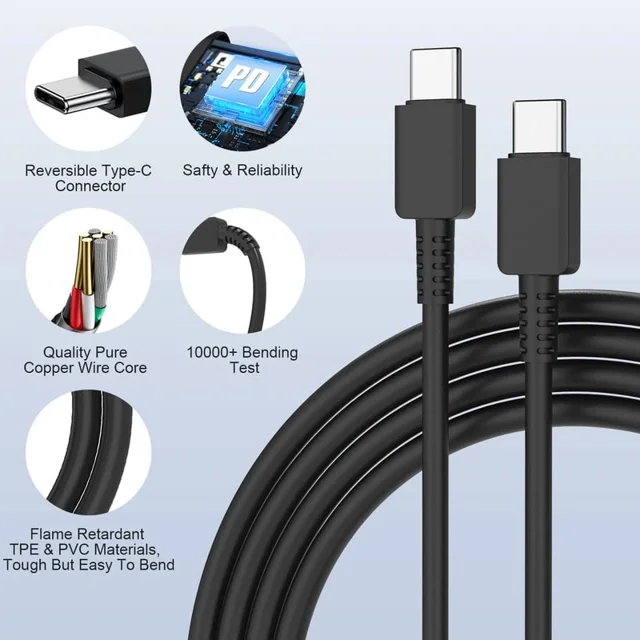 کابل USB-C اس ال وای مدل 5A--45W Super Fast Charge 2.0 طول 1متر 102968548