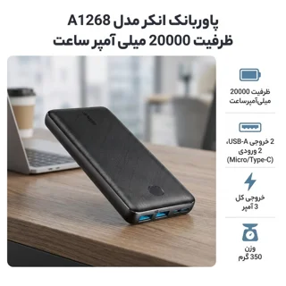 پاوربانک انکر مدل A1268 ظرفیت 20000 میلی آمپر ساعت 102967847